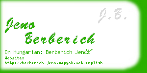 jeno berberich business card